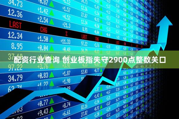 配资行业查询 创业板指失守2900点整数关口